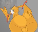 Rating: e
ID: 5597252
Date: 2025-05-25 11:58:39 -0400
Status: active
Score: 15
anthro appmon_(species) backsack balls bandai_namco big_butt blue_eyes bottom_heavy butt butt_focus butt_grab devil_horns_(gesture) digimon digimon_(species) digital_media_(artwork) ear_hands fingers fur genitals gesture hair hand_gesture hand_on_butt hi_res huge_butt lagomorph looking_at_viewer looking_back male mammal musimon nude presenting presenting_hindquarters rear_view simple_background solo teapot_(body_type) thick_thighs tongue tongue_out wide_hips woopyy yellow_body post #5597252