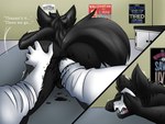 Rating: e
ID: 5321606
Date: 2025-01-21 11:15:29 -0500
Status: active
Score: 140
4:3 ambiguous_fluids anal anal_fisting anal_penetration anthro black_body black_fur bone butt butt_grab canid canine canis changed_(video_game) clothing coat disgrungle dr._k_(changed) duo fisting from_behind_position fur goo_creature hand_on_butt hi_res lab_coat latex male male/male mammal mask penetration puro_(changed) sex skull skull_mask topwear white_body white_fur wolf post #5321606