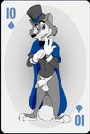 "honest"_john_foulfellow anthro balls black_nose black_tie_(suit) bottomless canid canine cape card card_template clothed clothing cuff_links digital_media_(artwork) disney erection footwear fox fur genitals gloves half-closed_eyes handwear hat headgear headwear hi_res humanoid_genitalia humanoid_penis looking_at_viewer male mammal narrowed_eyes neenya penis pinocchio playing_card playing_card_template shoes simple_background smile solo spades_(suit) standing suit suit_symbol ten_of_spades top_hat topwear