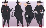 absurd_res anthro areola bedroom_eyes big_breasts big_butt boolishclara bovid bovine breasts butt cattle clarabelle_cow clothing disney female footwear hand_on_butt hi_res high_heels huge_butt mammal narrowed_eyes navel nipples pinup pose seductive shoes smile thick_thighs