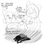 anthro black_and_white canid canine comic dialogue duo english_text eye_contact felid female fox hima_nsfw himalaya_(hima_nsfw) humor instant_loss_2koma looking_at_another maha_(hima_nsfw) mammal monochrome pantherine sad sketch text tiger