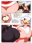 3:4 amy_rose anthro bat big_butt bodysuit breasts butt butt_grab clothed clothing comic dress duo english_text eulipotyphlan female frown gesture green_eyes hand_on_butt hedgehog hi_res huge_butt mammal name_drop panties pink_body purple_eyes red_clothing red_dress rouge_the_bat sega skinsuit smile sonic_the_hedgehog_(series) tail tail_under_skirt tail_upskirt text thick_thighs tight_clothing underwear upskirt walking waving white_body white_clothing white_panties white_underwear zaviel