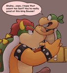 2022 anthro anthro_on_anthro anthro_penetrated anthro_penetrating anthro_penetrating_anthro bodily_fluids bowser bowserboy101 bracelet cum cum_in_mouth cum_inside cum_on_chin dialogue digital_media_(artwork) duo english_text erection eyebrows fellatio foreskin genital_fluids genitals grey_background hair hi_res horn humanoid_genitalia humanoid_penis intraspecies jewelry koopa koopa_bros koopa_troopa larger_penetrated male male/male male_penetrated male_penetrating male_penetrating_male mario_bros nintendo open_mouth open_smile oral oral_penetration oversized_fellatio oversized_oral paper_mario penetration penile penile_penetration penis premature_ejaculation premature_orgasm red_hair reptile scalie sex shell simple_background size_difference small_dom_big_sub small_top_big_bottom smile speech_bubble spiked_bracelet spiked_shell spikes spikes_(anatomy) talking_to_another talking_to_partner text tongue unretracted_foreskin vein veiny_penis