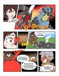 anthro brown_eyes brown_hair clothed clothing colored comic dialogue eeveelution english_text fainted female feral generation_2_pokemon generation_4_pokemon group hair hi_res human lucario male mammal nintendo pokeball pokemon pokemon_(species) pokemon_battle speech_bubble text umbreon white_hair yellow_eyes zneazel