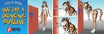 2003 anthro barefoot big_breasts breasts comic cover cover_art cover_page drinking english_text featureless_crotch feet felid female fur fuusenroba hair hi_res mammal nipples nude outside pantherine simple_background smile solo text tiger toes umi_(big_horse) water