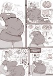 anthro anthro_pred begging bloated comic dialogue digestion digital_media_(artwork) dragon drowned english_text female female_pred forced hi_res hiccuping imminent_death male male/female male_prey mythological_creature mythological_scalie mythology scalie shyguy9 solo sophie_(shyguy9) tail text vore