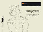 4:3 absurd_res ask_blog biceps bodily_fluids clothing drooling dylan_(zourik) english_text generation_7_pokemon glory_hole hi_res incineroar line_art male muscular muscular_male nintendo pecs pokemon pokemon_(species) saliva shirt sketch solo tank_top text topwear zourik