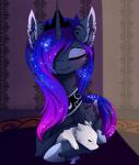 2017 blue_body blue_fur cosmic_feathers cosmic_hair detailed_background dragon duo equid equine ethereal_hair eyes_closed feathered_wings feathers female feral friendship_is_magic fur furred_dragon furred_scalie hasbro hi_res hooves horn inner_ear_fluff inside lying magnaluna mammal my_little_pony mythological_creature mythological_equine mythological_scalie mythology princess_luna_(mlp) pseudo_hair scalie smile tuft white_body white_fur winged_unicorn wings young young_feral