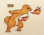 2016 4_fingers action_pose ambiguous_gender angry anthro arms_back biped black_sclera blue_eyes breath_powers charmander claws countershade_tail countershade_torso countershading elemental_manipulation english_text fangs featureless_crotch fingers fire fire_breathing fire_manipulation firefightdex flaming_tail full-length_portrait generation_1_pokemon hatching_(art) leaning leaning_forward long_tail marco_fanjul multicolored_body multicolored_skin nintendo nude open_mouth orange_body orange_skin orange_tail pen_(artwork) pokemon pokemon_(species) portrait pose reptile scalie shaded shadow side_view simple_background solo standing tail tan_body tan_countershading tan_skin tan_tail teeth text toe_claws toony traditional_media_(artwork) two_tone_body two_tone_skin two_tone_tail white_background white_claws wide_crotch