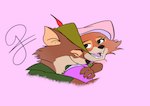 absurd_res anthro canid canine disney duo eyes_closed female fox hi_res hug hugging_another hugging_from_behind love maid_marian male male/female mammal married_couple pinwinito red_fox robin_hood robin_hood_(disney) smile smiling_at_another true_fox