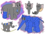 baton body_cast elephant elephantid feral leg_cast male mammal neck_brace plushie proboscidean rope solo tightrope unknown_artist