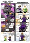 absurd_res anal anal_penetration anthro anthro_on_anthro anthro_penetrated anthro_penetrating anthro_penetrating_anthro balls bottomwear bottomwear_down bruno_(gym_pals) butt canid canine clothed clothing comic dialogue english_text erection felid flaccid genitals gym_pals h155296 heart_eyes heart_symbol hi_res male male/male male_penetrated male_penetrating male_penetrating_male mammal pal_(gym_pals) pantherine pants pants_down partially_clothed penetration penile penile_penetration penis sex small_penis small_penis_appreciation text tiger