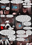 2018 absurd_res anthro blue_eyes brianna_(kitfox-crimson) brown_body brown_fur clothed clothing clover_(kitfox-crimson) coat colored comic dasyuromorph dialogue dialogue_box english_text female fur glowing glowing_eyes group hi_res in_our_shadow kitfox-crimson lab_coat male mammal marsupial murid murine numbat rat red_eyes rodent schorl_(kitfox-crimson) speech_bubble text topwear trio white_body white_clothing white_fur