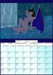 2014 angela_(gargoyles) august_(month) breasts calendar calendar_graphic disney fab3716 female gargoyle gargoyles genitals irl_trace nipples non-mammal_nipples nude pinup pose pussy solo