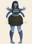 2024 5_fingers 5_toes 6_hands absurd_res anthro arachnid arthropod azuluna_(superrobothorse) bangs barefoot big_breasts black_bottomwear black_clothing black_hair black_skirt blue_body blue_fur bottomwear breasts cat_nnine chelicerae clothed clothed_anthro clothed_female clothing digital_drawing_(artwork) digital_media_(artwork) english_text eyewear feet female female_anthro fingers front_view full-length_portrait fur furry_legs glasses hair hi_res huge_breasts long_hair midriff mouth_closed multi_hand non-mammal_breasts portrait reaching_towards_viewer round_glasses shirt simple_background skirt solo spider text text_on_clothing text_on_shirt text_on_topwear toes topwear watermark wearing_glasses white_background yellow_eyes