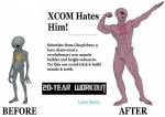 2015 advertisement alien ayy_lmao before_and_after biped black_eyes digital_media_(artwork) empty_eyes english_text fake_advertisement featureless_chest featureless_crotch flexing front_view full-length_portrait grey_body grey_skin hi_res humanoid humor male meme methados muscular muscular_humanoid muscular_male not_furry nude one_weird_trick parody portrait pose sad sectoid shitpost solo standing text transformation what x-com