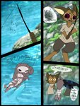 3:4 andromorph_(lore) anthro arthropod bait_(dragonsnakeowo) comic crab crustacean decapoda dialogue dragonsnakeowo duo english_text fishing fishing_rod hi_res kobold malacostracan male marine monster nonbinary_(lore) reptile scalie snek_(dragonsnakeowo) text trans_(lore) trans_man_(lore)