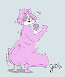 2024 5_fingers 5_toes anthro bent_leg big_breasts big_butt biped black_eyebrows black_whiskers bojack_horseman breasts butt cheek_tuft countershade_face countershade_feet countershade_fur countershade_torso countershading crouching curved_eyebrows cutie_cutie_cupcake dated digital_drawing_(artwork) digital_media_(artwork) domestic_cat elderly elderly_anthro elderly_female eyebrows eyelashes facial_tuft fangs feet felid feline felis female fingers fur fur_tuft green_sclera grey_background head_tuft head_turned hi_res humanoid_feet humanoid_hands jodero light_body light_fur long_whiskers looking_at_viewer mammal mature_anthro mature_female monotone_background motion_lines motion_outline multicolored_body multicolored_fur netflix no_irises nude nude_anthro nude_female open_mouth pink_body pink_ears pink_fur pink_nose plantigrade prick_ears pseudo_hair pupils raised_heel shadow signature simple_background solo teeth thick_thighs three-quarter_view toes tuft twerking two_tone_body two_tone_fur whiskers white_body white_breasts white_countershading white_fur