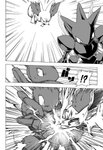 bruised comic digitigrade duo fangs fennekin feral fight generation_2_pokemon generation_6_pokemon hi_res inner_ear_fluff japanese_text lir_(icma) makotoo monochrome nintendo pmd:_icma pokemon pokemon_(species) pokemon_mystery_dungeon quadruped right_to_left scizor spike_chunsoft teeth text translated tuft