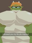 2023 3:4 abs anthro big_muscles blunt_(felix_bardner) brown_background caption dragon english_text eyewear felix_bardner front_view glasses green_body green_scales hair hi_res horn lineless looking_at_viewer low-angle_view male meme multicolored_body muscular muscular_male mythological_creature mythological_scalie mythology orange_hair pecs please_respond scales scalie shaded simple_background snapchat solo text two_tone_body white_body white_scales