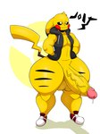 2022 3:4 anthro balls big_balls big_penis bodily_fluids bottom_heavy clothed clothing digital_drawing_(artwork) digital_media_(artwork) dripping footwear fur generation_1_pokemon genital_fluids genitals hi_res hood hoodie huge_penis huge_thighs jolt_(omegabrawl) male mammal mostly_nude nintendo omegabrawl penis pikachu pokemon pokemon_(species) precum precum_drip rodent shoes simple_background smile sneakers solo thick_thighs topwear yellow_body yellow_fur