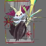 abstract_art abstract_background anthro aph_(artist) braixen fan_character female fractal generation_6_pokemon glitch golden_ratio hi_res nintendo painting_(artwork) pokemon pokemon_(species) solo thick_thighs traditional_media_(artwork) wide_hips