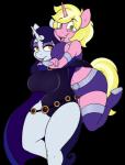 2017 absurd_res alpha_channel anthro anthrofied big_breasts blonde_hair breasts cleavage clothed clothing cosplay costume dc_comics duo equid equine female friendship_is_magic hair hasbro hi_res horn hug lipstick looking_at_viewer makeup mammal moonlight_raven_(mlp) my_little_pony mythological_creature mythological_equine mythology raven_(dc) simple_background starfire_(teen_titans) stunnerpony sunshine_smiles_(mlp) teen_titans transparent_background unicorn