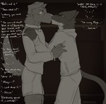 Rating: s
ID: 5353685
Date: 2025-02-05 16:10:44 -0500
Status: active
Score: 50
absurd_res angry anthro argument bird_dog blush bodily_fluids bottomwear bracelet canid canine canis cerberussenn clothing collar collar_tag crying domestic_cat domestic_dog duo english_text felid feline felis hi_res hoodie hunting_dog jewelry kiss_on_lips kissing labrador long_sleeve_shirt lumine_canosa_(cerberussenn) mago_aguirre_(cerberussenn) male male/male mammal monochrome orientation_play pants profanity retriever shirt shorts story tail tears tears_of_sadness text topwear tuxedo_cat post #5353685
