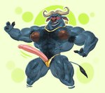 abs andromorph anthro big_clitoris big_pecs blush blush_lines body_hair camel camelid chest_hair chief_bogo clitoris disney ear_piercing feet genitals hairy hi_res horn huge_clitoris hyper hyper_clitoris hyper_genitalia intersex lotolotl male mammal muscular muscular_andromorph muscular_anthro muscular_intersex muscular_male muscular_thighs nipples pecs piercing simple_background solo toes zootopia