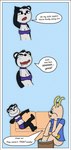 anthro bear bovid caprine clothed clothing comic dialogue digital_media_(artwork) duo english_text female gary_(milesmind) giant_panda goat hi_res male male/female mammal melissa_(milesmind) milesmind open_clothing open_shirt open_topwear shirt simple_background text topwear