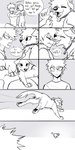 1:2 absurd_res alternate_species canid canine canis circle_eyebrows collar comic dialogue domestic_dog duo eyebrows face_lick feral feralized furrification hi_res human katsuki_bakugou licking male mammal my_hero_academia pawpads paws pretty_werewolf snout square_crossover tongue