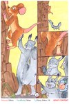 anthro butt casual_nudity comic duo female food fruit fur hi_res lirkov male male/female mammal marker_(artwork) mouse murid murine nude open_mouth peach_(fruit) plant rodent sciurid traditional_media_(artwork) tree_squirrel