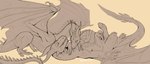 Rating: e
ID: 5556163
Date: 2025-05-07 19:18:22 -0400
Status: active
Score: 48
2025 back_spikes blurred_foreground chin_spikes claws dragon duo ear_frill erection european_mythology facial_spikes feral feral_on_feral finger_claws frill_(anatomy) genitals glans gnuranmox gryph000 horn line_art long_neck long_tail looking_at_another lying male male/male membrane_(anatomy) membranous_wings morkep mythological_creature mythological_scalie mythology on_back penis scalie signature simple_background snout spikes spikes_(anatomy) tail toe_claws western_dragon wing_claws wings yellow_background post #5556163
