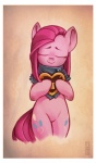 2013 clothing cutie_mark dmkamikazee earth_pony equid equine eyes_closed female friendship_is_magic fur hair hasbro horse mammal my_little_pony pink_body pink_fur pink_hair pinkamena_(mlp) pinkie_pie_(mlp) pony smile solo standing straight_hair sunbusting tail