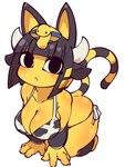 3:4 :< alternate_costume animal_crossing animal_ears animal_print animal_print_bikini ankha_(animal_crossing) anthro bangs big_breasts bikini bikini_bottom black_eyes black_hair blonde_hair blue_hair blunt_bangs blush bodily_fluids breast_squeeze breasts butt cat_tail cleavage clothed clothing cow_print cow_print_bikini domestic_cat egyptian fake_cow_ears fake_cow_horns fake_ears fake_horns felid feline felis female fukurou_ya hair hi_res horn looking_at_viewer looking_up mammal mouth_closed multicolored_hair nintendo pattern_bikini pattern_clothing pattern_swimwear short_hair side-tie_bikini side-tie_clothing side-tie_swimwear simple_background solo squeezing string_bikini sweat swimwear tied_bikini tied_clothing two-piece_swimsuit white_background yellow_body