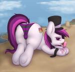 absurd_res beach bedroom_eyes black_clothing black_panties black_underwear bottomwear clothed clothing cloud cutie_mark dessert detailed_background earth_pony equid equine fan_character female feral food food_fetish fur hair half-closed_eyes hasbro hat headgear headwear hi_res hooves horse ice_cream licking looking_at_viewer looking_back mammal multicolored_hair my_little_pony narrowed_eyes outside panties panties_only pattern_bottomwear pattern_clothing pattern_panties pattern_underwear pink_eyes pony popsicle popsicle_melting purple_clothing purple_hair purple_panties purple_underwear raised_tail rear_view sand sand_castle sculpture seaside seductive sky smile solo staggeredline striped_bottomwear striped_clothing striped_panties striped_underwear stripes suggestive suggestive_food tail tongue tongue_out top_hat topless two_tone_hair underhoof underwear underwear_only