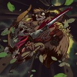Rating: q
ID: 4746279
Date: 2024-04-27 08:00:53 -0400
Status: active
Score: 6
1:1 2024 5_fingers 5_toes action_scene anthro arrow_(weapon) arrows attack big_tail black_body black_claws black_clothing black_ears black_fur black_hands black_nose black_pawpads black_stripes black_tail_tip black_topwear blood blood_splatter bodily_fluids bottomwear bow_(weapon) broken_weapon brown_body brown_bottomwear brown_clothing brown_fur brown_pants canid canine claws clothing colored dipstick_tail duo facial_markings fangs feet fingers fluffy fur green_eyes grey_body grey_fur grey_inner_ear_fluff head_markings hi_res holding_bow_(weapon) holding_melee_weapon holding_object holding_ranged_weapon holding_sword holding_weapon inner_ear_fluff larger_male leaf male mammal markings mask_(marking) mastafran melee_weapon multicolored_body multicolored_fur nature nature_background open_mouth overweight overweight_anthro overweight_male pants pawpads paws procyonid raccoon raccoon_dog ranged_weapon red_clothing red_scarf scar scarf shaded sharp_teeth signature size_difference slicing smaller_male striped_markings striped_tail stripes sword tail tail_markings teeth toe_claws toes tongue topwear tuft two_tone_body two_tone_fur weapon white_claws yellow_sclera post #4746279