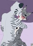 anthro comic duo ear_piercing felid feline female hi_res industrial_piercing licking luka_(weaselclaw) lynx male male/female mammal neck_lick nipple_piercing nipples open_mouth orgasm orgasm_face pantherine piercing sex striped_body stripes tiger tongue weaselclaw