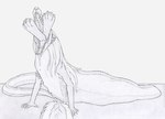 2024 abdominal_bulge almost_fully_inside ambiguous_gender ambiguous_prey anthro anthro_pred anthro_prey apode bodily_fluids draconcopode duo female female_pred fur greyscale hair head_first hi_res hybrid lagomorph legless leporid mammal mephitid monochrome naga neck_bulge nipples nyoka oral_vore rabbit saliva same_size_vore semi-anthro serpentine skunk soft_vore strega striped_body striped_fur stripes traditional_media_(artwork) vore whiskers