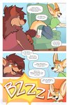 2020 abz anthro ash_(abz) canid canine canis cel_shading comic dialogue digital_drawing_(artwork) digital_media_(artwork) duo english_text female fennec_fox fox furniture hi_res male mammal pawpads pupspace shaded sofa speech_bubble text true_fox wolf zee_(abz)