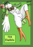 alternate_species anthro anthrofied avian bernardol22 bird breasts caption_box dartrix female flying furrification generation_7_pokemon genitals green_text_box hi_res hitori09 id_number mallow_(pokemon) nintendo nipples non-mammal_breasts non-mammal_nipples nude number pinup pokedex_number pokemon pokemon_(species) pokemon_trainer pokemorph pose pussy solo species_name text text_box