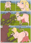 absurd_res bovid bovine cattle comic duo english_text female feral greeting growth hi_res male male/female mammal splashtf teats text transformation udder_growth udders url