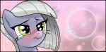 2016 abstract_background blush bodily_fluids earth_pony equid equine female feral friendship_is_magic fur grey_body grey_fur grey_hair hair hasbro hi_res horse limestone_pie_(mlp) mammal my_little_pony pencils_(artist) pony solo tears tsundere yellow_eyes