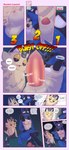 absurd_res animal_genitalia animal_penis asderzx becoming_erect bodily_fluids canine_genitalia canine_penis comic dialogue duo english_text erection galarian_form galarian_meowth gaspar_(asderzx) generation_4_pokemon generation_8_pokemon genitals hi_res lucario male male/male nervous nintendo pawpads penis penis_tip pokemon pokemon_(species) regional_form_(pokemon) sheath sweat sweet_(asderzx) text throbbing throbbing_penis unsheathing unwanted_erection