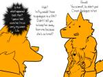 4:3 anthro canid canine canis comic english_text eyewear female fur glasses group hair hair_over_eye human kemono lila_(kashiwagi_aki) male mammal muscular one_eye_obstructed revoli short_hair text translated wolf yakantuzura young zinovy