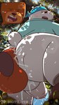 2022 anal anal_penetration anthro bear bear_and_breakfast big_butt black_nose blush brown_body butt cartoon_network digitslayer duo eyes_closed hank_(bear_and_breakfast) ice_bear_(we_bare_bears) male male/male mammal outside penetration plant polar_bear sex solo_focus tree ursine we_bare_bears white_body