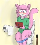 Rating: q
ID: 3197773
Date: 2022-02-27 12:12:21 -0500
Status: active
Score: 21
absurd_res aeris_(vg_cats) anthro bathroom bite biting_lip blue_eyes blush breasts clothed clothing countershading digital_media_(artwork) domestic_cat electronics felid feline felis female fur game_console gaming hair handheld_console hi_res holding_console holding_object implied_scat leaning mammal notmypornaccount panties panties_down partially_clothed pink_body pink_fur playing_video_game simple_background sitting solo sweater toilet toilet_paper toilet_plunger toilet_use topwear underwear underwear_down vg_cats post #3197773