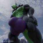 1:1 2023 3d_(artwork) 3d_animation abs animated anthro balls biceps big_balls big_muscles building bulge byletto canid canine collar digital_media_(artwork) dragon fox genitals green_body hi_res huge_balls hybrid hyper hyper_balls hyper_genitalia macro male mammal muscular muscular_male mythological_creature mythological_scalie mythology nipples no_sound pecs purple_eyes scalie short_playtime solo stomping stomping_pov thomas_green walking watermark webm widescreen