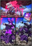 absurd_res anthro blue_eyes cloud comic crown headgear hi_res in_our_shadow kangaroo kitfox-crimson machine macropod male mammal marsupial mecha outside sky smoke solo storm_(kitfox-crimson)