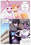 collar comic dialogue eeveelution emanata english_text female female/female feral generation_1_pokemon generation_6_pokemon group hi_res human licking loreking male mammal nintendo pokemon pokemon_(species) princess_(loreking) rose_(loreking) shiny_pokemon sitting sparkles sylveon talking_feral text tongue tongue_out vaporeon vulpix